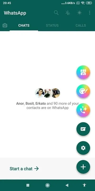 YoWhatsApp mod interface showing premium features