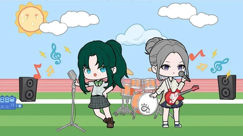 Explorando las diversas opciones de disfraces en el mod de YOYO Doll School life.