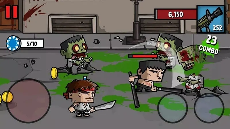 Tela de seleção de personagens no Zombie Age 3HD.