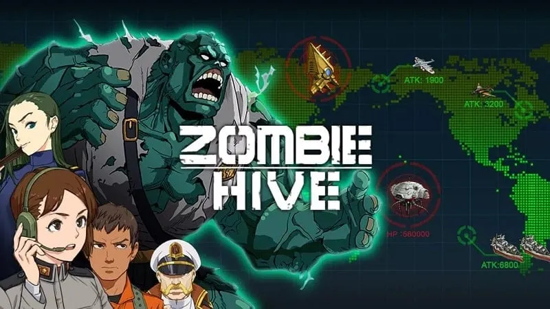 Màn hình chính của Zombie Hive hiển thị lối chơi.