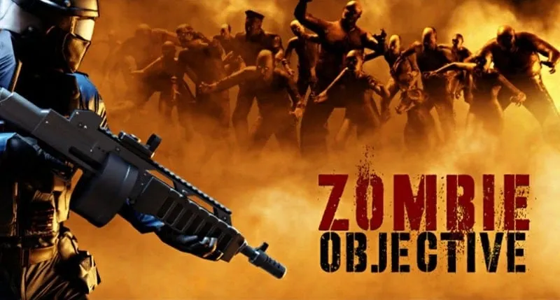 Defending against a zombie horde in Zombie Objective.