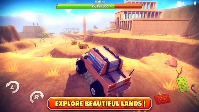 Ảnh chụp màn hình trong game Zombie Offroad Safari hiển thị tính năng mod với vô hạn tiền và xe đã được mở khóa.