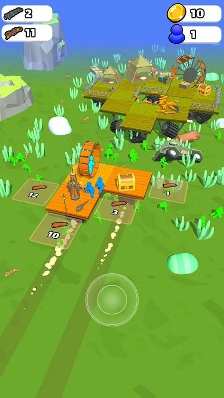 Collecting resources and navigating obstacles in Zombie Raft.