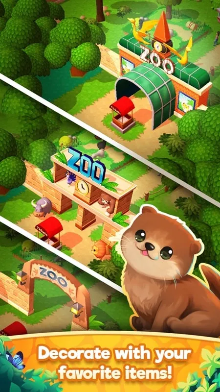 Screenshot of Zoo Merge depicting the in-game currency and resources.